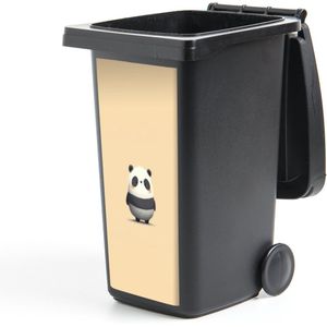 Container sticker Panda - Beige - Minimalistisch - 44x98 cm - Kliko sticker