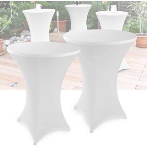 4x Luxe Statafelrok - ∅60-65x110 cm - Extra Dik & Sterk - Stretch Statafelhoes - Statafel Partytafel Tafelrok - Wit-Geschikt voor Horeca Evenementen | Cocktailparty | Trouwerij