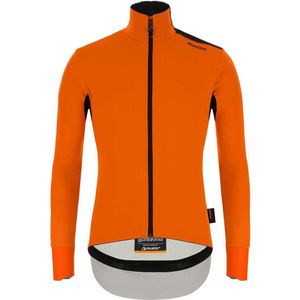 Santini Fietsjack Winter Heren Oranje Zwart - Vega Extreme Winter Jacket Orange Fluo - S