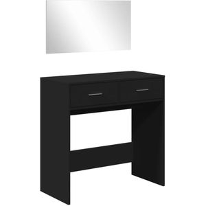 vidaXL Kaptafel met spiegel 80x39x80 cm zwart - Kaptafel - Kaptafels - Kap Tafel - Make-up Tafel