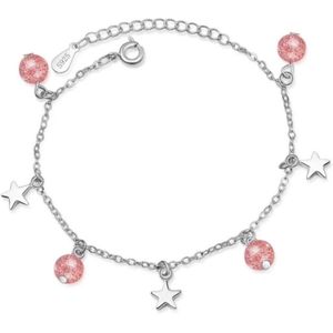 Armband Meisje- Zilver 925 Sterling- Sterretjes en Balletjes- Bedel- Kind- LiLaLove