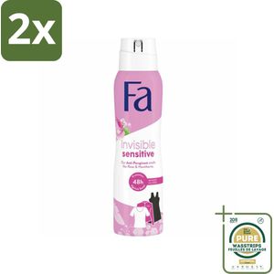 Fa - Deodorant Spray - Invisible Sensitive - Anti-transpirant & Perspirant - 150 ml - Voordeelverpakking - 2 stuks - Deodorant spray - Anti-transpirant