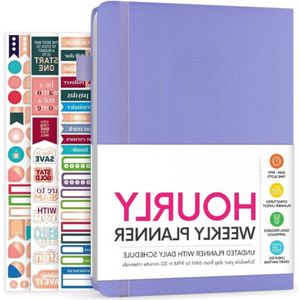 Weekplanner Uurlijkse werk- en levensplanner met tijdslots - Verticale agenda-organizer voor dagelijkse productiviteit A5 (lavendel)