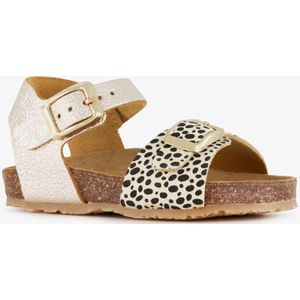 Groot leren meisjes sandalen goud dierenprint - Maat 21