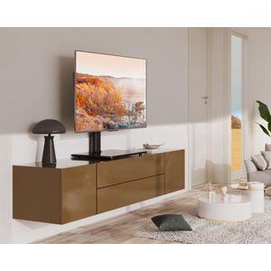 TV-standaard universeel voor 27-32 43 50 55 60 65 inch TV, 80° draaibaar en 4 hoogtes verstelbaar Tafel TV-standaardbevestiging voor platte gebogen LCD LED OLED, tafelbladvoet Max 600x400mm 40kg