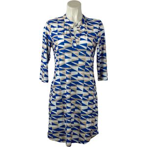 Angelle Milan - Blauw/Witte jurk - Travelstof - Ademend - Kreukherstellend - Duurzaam