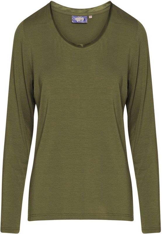 Essenza - Luyza - Top - Mosgroen - Lange Mouw