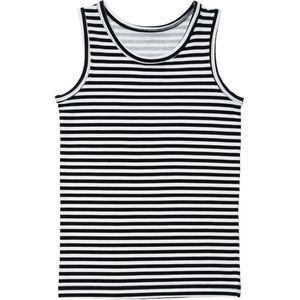 Tanktop Singlet meisje - 2 stuks - Wit en Zwart/Wit - Organisch biokatoen - Maat 104/110