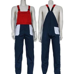 Yoworkwear Tuinbroek polyester/katoen navy-wit-rood maat 152