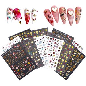 Allecto Plus - Zelfklevende Kerstmis Nagelstickers met Gouden Laser Effect - Nageldecoratie Accessoires met 18 Vellen
