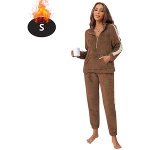 Bovista Joggingpak - Huispak - Volwassenen - Trainingspak - Comfortabel - Joggingsbroek - Tracksuit - Dames - Karamel - S