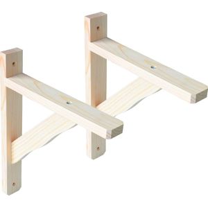 AMIG Plankdrager – 2 stuks – 280 x 220mm – Hout – 2 x 95kg – Pijnboom Schapdrager