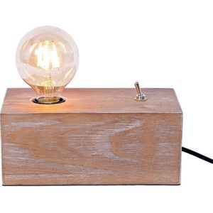 Tafellamp Retro - Hout - Bruin - 21,5 x 11 x 9 cm