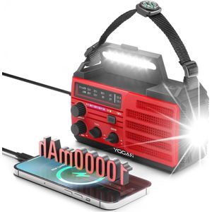 Noodradio Handmatig Zwengelen Zonne-energie AM FM Radio met Oplaadbare Batterij - Kamperen - Buiten - Orkaan