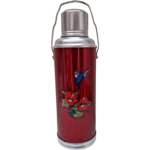DongDong - Chinese Thermoskan - 1,2 Liter - Rood - Vogel dessin
