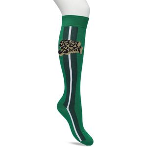 Bonnie Doon Dames Kniekousen Groen maat 36/42 - Knie Kousen - Streep - Bies - Print - Uitstekend draagcomfort - Take A Break Knee Sock - Kniesokken - Zakt niet af - OEKO-TEX - Jellybean - BP221703.257