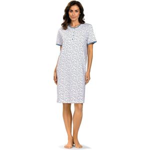 Comtessa Nachthemd 'Blue Butterfly Dots' - Dames Nachtmode - Korte Mouw - Blauw - Maat 52