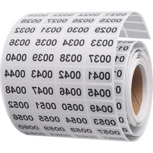 Nummerstickers inventarisstickers opeenvolgende genummerde stickers waterdichte inventarislabels - set van 2100 - bedrijfsetiketten - 0.39 x 0.75 inch