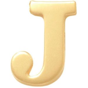 New Bling 9NBG-902J Gouden Letter Oorknop J - 1/2 paar - 14 Karaat - 3,5x2,2mm - Oorbel - Cadeau voor haar - Goud