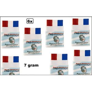6x PXP Professional colours mini stick 7 gram Holland - EK WK voetbal sport thema feest festival schmink
