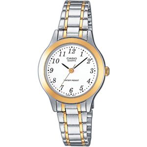 Casio Dames Casio Collection horloge LTP-1263PG-7BEG - Horloge - Staal - Zilver- en Goudkleurig - 33 mm