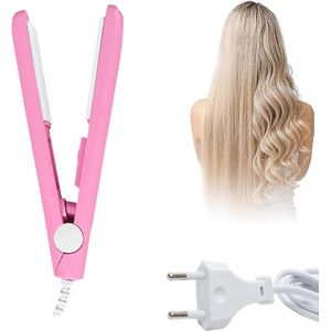 2-in-1 stijltang voor glad en krullend haar – Draagbare mini-stijltang voor alle haartypes