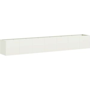 vidaXL - Plantenbak - 280x40x40 - cm - koudgewalst - staal - wit