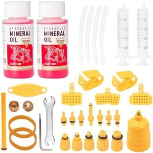 Remontluchtingsapparaat voor Schijfremmen, Fiets Schijfrem Ontluchtingsset met 120 ml Minerale Remvloeistof voor Shimano, Tektro, Magura - Universeel