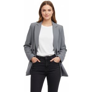 Oversized Blazer Dames - Colbert - Mode - Grijs - Maat XS