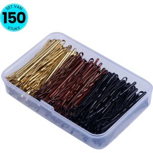 Somstyle Schuifspeldjes Set - 150 Stuks - Haarspeld - Haarclip - Zwart, Bruin & Goud
