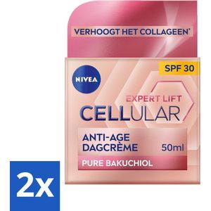 NIVEA - CELLular Expert Lift Dagcrème - Anti-Veroudering Crème - SPF 30 - Voor alle huidtypen - Met Bakuchiol & Hyaluronzuur - 50 ml - Voordeelverpakking - 2 stuks