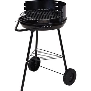 Barbecue - BBQ - Rond - Half open - Verrijdbaar - 41,5x70x41,5cm - Zwart grijs
