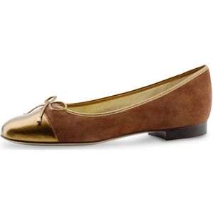 Werner Kern Juno Bruine Ballerina's voor Dames - Ballerina schoenen - Instappers - Suede en Leer - Koper kleur - Werner Kern Ballerinas - Bruin - 39.5