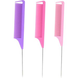 3 Pieces Haar Knip Kam - Carbon Fiber Tail Rat - Styling Kam Antistatisch - Gemaakt van RVS - Robuuste Kam Set voor Scheiding Schade - voor Woonkamer Thuisgebruik
