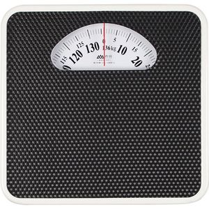 Vierkante weegschaal - Mechanische personenweegschaal - Zwarte vierkante weegschaal - Zwarte mechanische weegschaal - Personenweegschaal - Koudgewalst staal