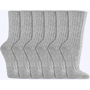 Wollen sokken | Biologisch | Voor dames & heren | Kleur: Grijs | 6 paar