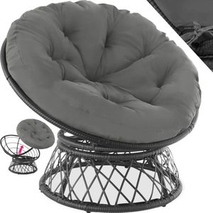 tectake® - Wicker papasan fauteuil Gargano zwart - 403552 - poly-rattan