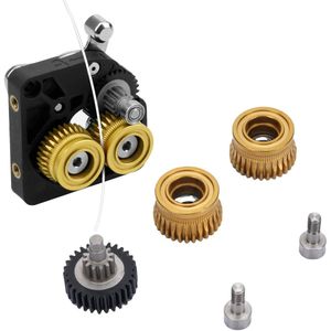 Extruderreductie Versnellingsuitrusting Extruderwand Kit Harded Staal DLC -coating voor K1 K1 Maximale K1C Ender 3 V3 V3 V3 Plus 3D -printers met 2 Dubbele Lagerwielen 1