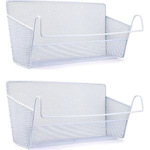 2 stuks nachtkastje opknoping opbergmanden slaapzaal bed organizer Caddy desktop opbergrek voor thuiskantoor school slaapzaal stapelbed (grijsachtig wit)