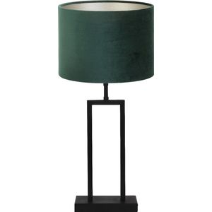 Light & Living Tafellamp Shiva/Velours - Zwart/Dutch Green - Ø30x62cm -