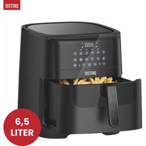 DistinQ Heteluchtfriteuse- 1800Watt - Inhoud 6,5 liter - AirFryer Zwart