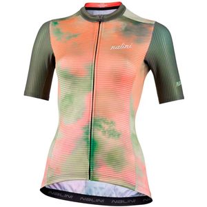 Nalini - Dames - Fietsshirt - Korte mouwen - Wielrenshirt - Zomer - TRENDY LADY JERSEY - SMOKE/GREEN - L