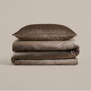 Sleeptime - Dekbedovertrek Velvet Cartier - Taupe - 140x200x220 + 1 Kussensloop 60x70