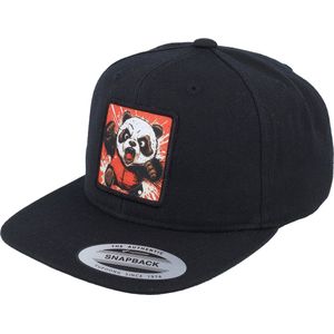 Hatstore- Kids Panda Action Patch Black Snapback - Kiddo Cap Cap