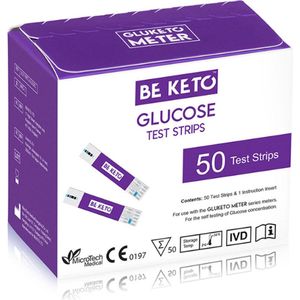 Be Keto | Glucose Test Strips | 50 pcs | 1 x 50 strips | Ketose dieet | Ketonentest