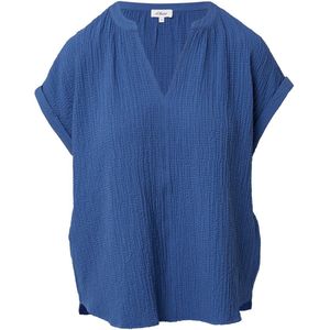 s.Oliver - Blouseshirt - Saffier - Viscose - Losse Pasvorm - Kwartmouw