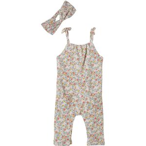 Vertbaudet Set jumpsuit en haarband babymeisje van molton