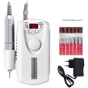 Draagbare Elektrische Nagelfrees–Nagel Polijst- & Manicure Machine-met 8 Opzetstukken 1 stuk Wit