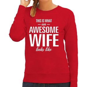 Awesome wife - geweldige vrouw / echtgenote cadeau sweater rood dames -  verjaardag cadeau XL