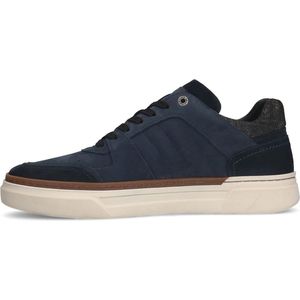 Manfield - Heren - Blauwe nubuck sneakers - Maat 44